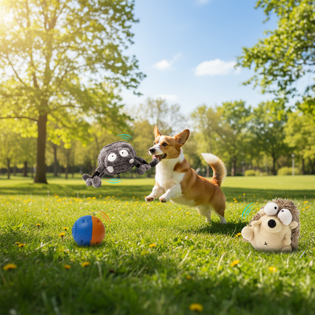 Interactive Dancing Dog Toy Ball – Motion Activated Plush Fetch