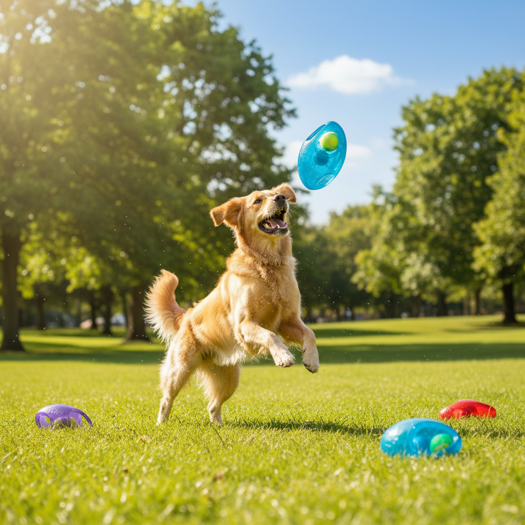 KONG Jumbler Ball Football Dog Toy M/L – Squeaky Fetch