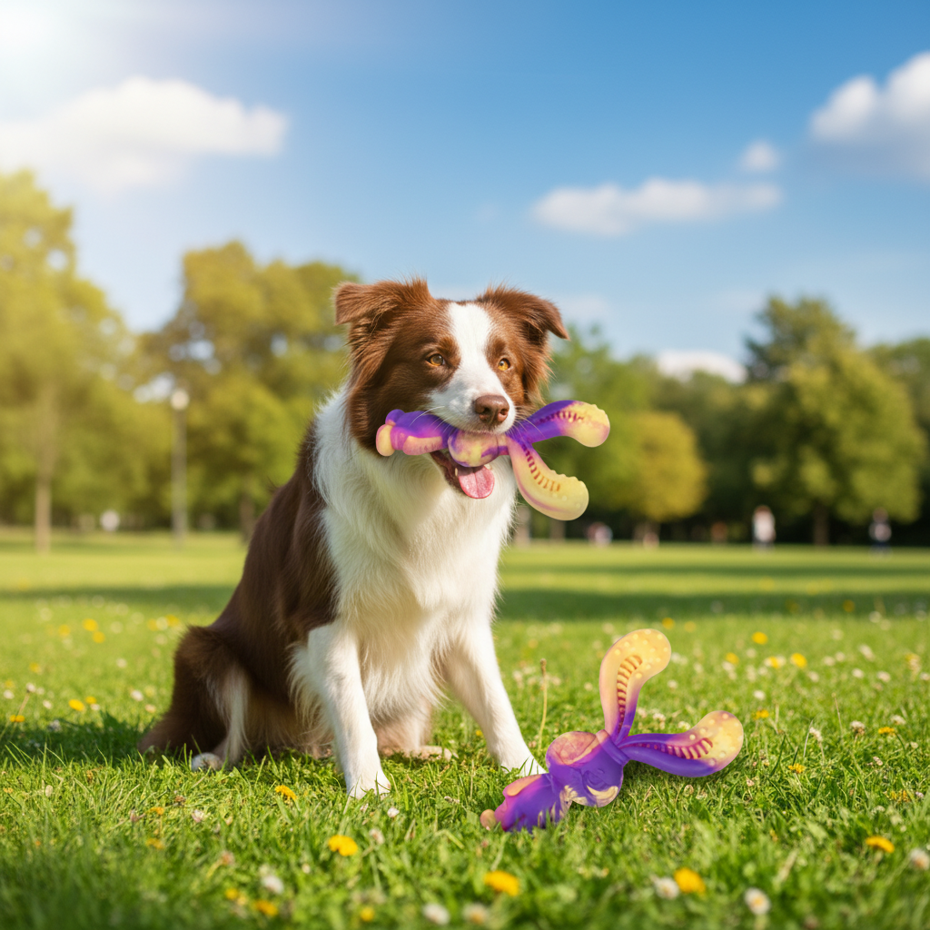 Beef Flavor Dog Chew Toy – Durable Squeaky Training Aid