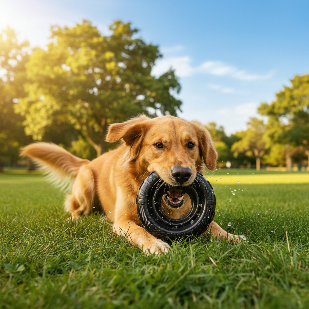 KONG Tires Dog Toy – Durable Rubber Treat Dispenser