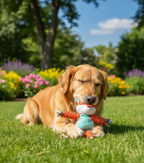 KONG Floppy Knots Fox Dog Toy – Squeaky Rope Plush