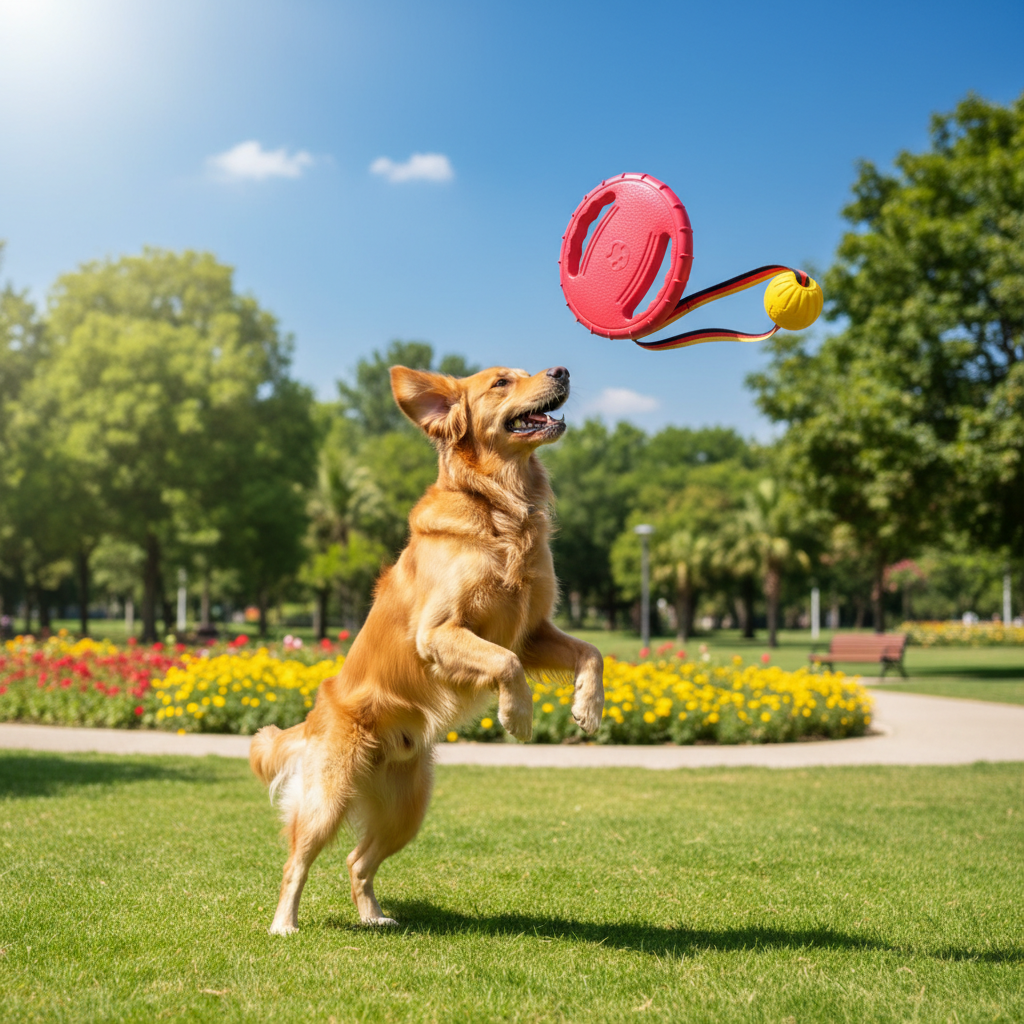 Dog Interactive Toy Set – EVA Rope Ball & Flying Disc