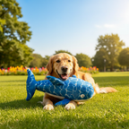 Whale Plush Dog Toy – Squeaky Interactive for All Sizes