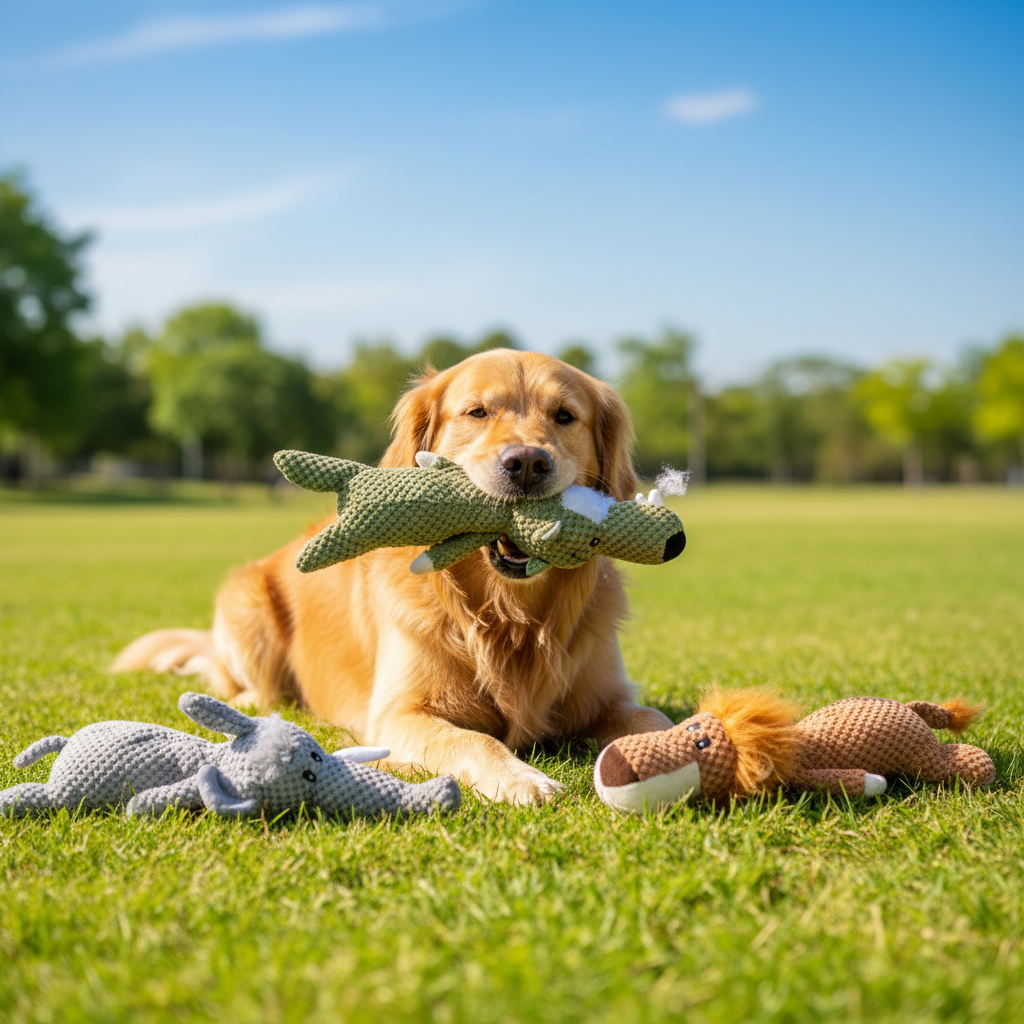 Plush Squeaky Dog Toy for Large Breeds
