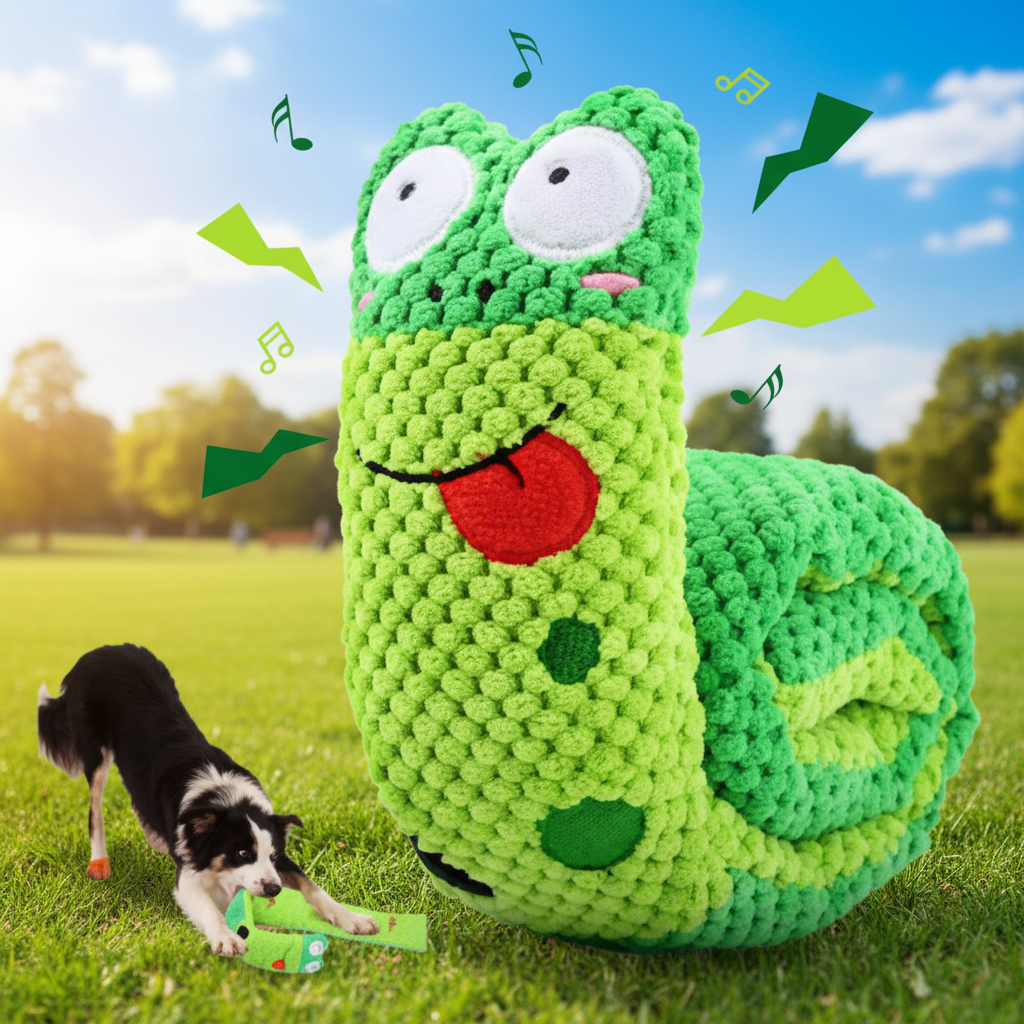 Snail Puzzle Feeder Dog Toy – Interactive Plush with Sound