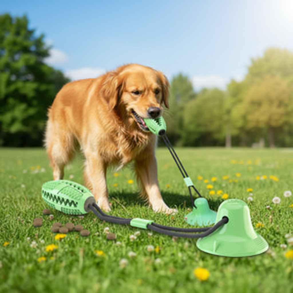 Dog Chew Toys for Aggressive Chewers – Suction Cup, Treat Ball & Dental Care