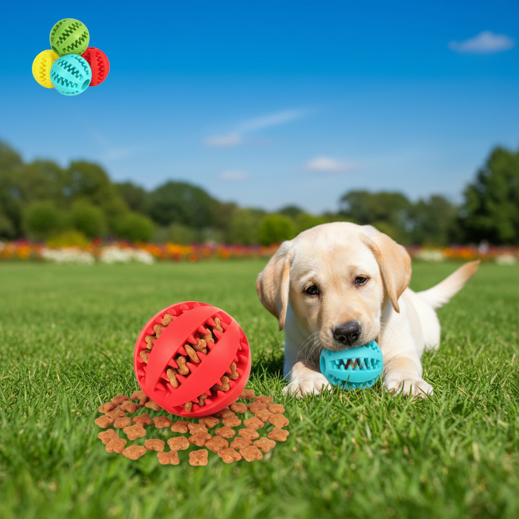 Interactive Rubber Ball – Teeth Cleaning Toy for Dogs