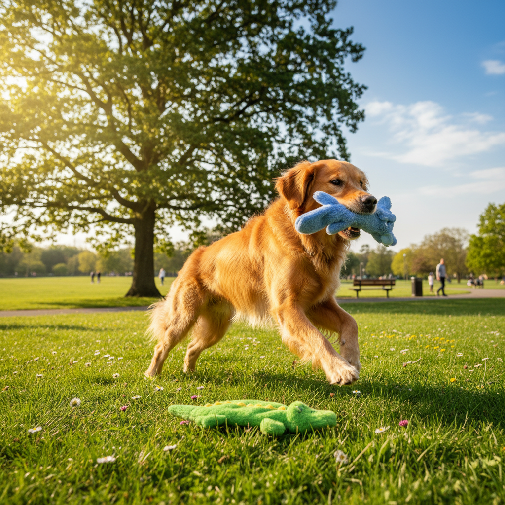 Crocodile Plush Dog Toy – Squeaky Interactive for Outdoor Play
