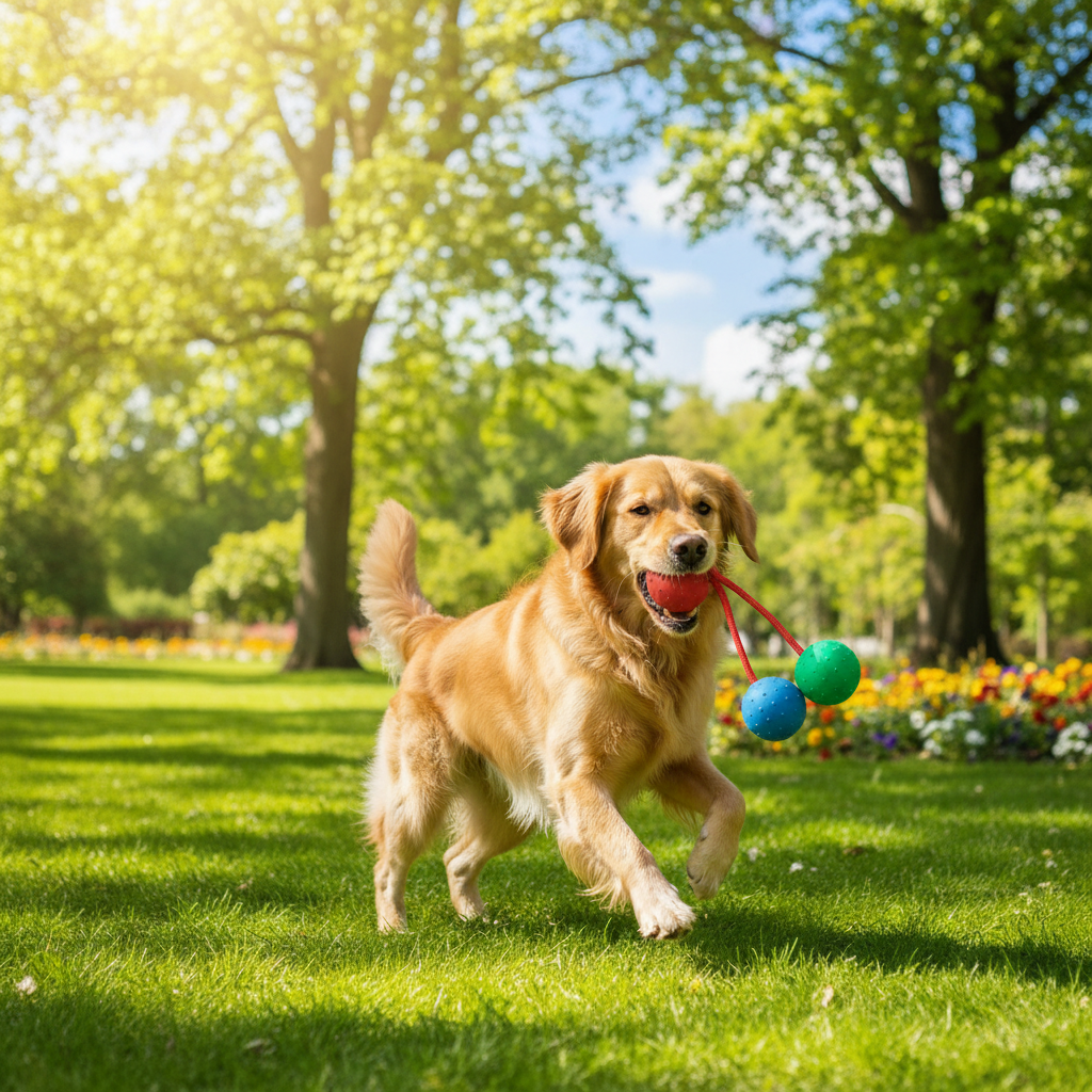 Solid Rubber Ball with Rope – Indestructible Dog Training Toy