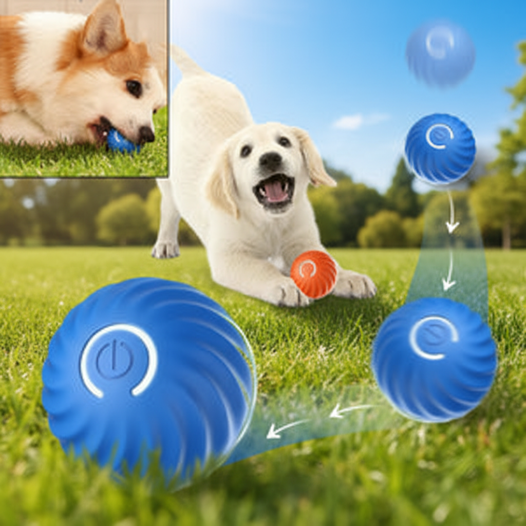 Automatic Moving Dog Ball – USB Smart Interactive Toy