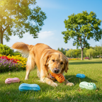 Peanut Shape TPR Dog Toy - Squeaky Bite Resistant & Treat Dispenser