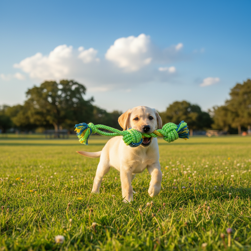 Rope Ball Toy for Dogs — Teeth Cleaning and Interactive Play for Small to Medium Breeds