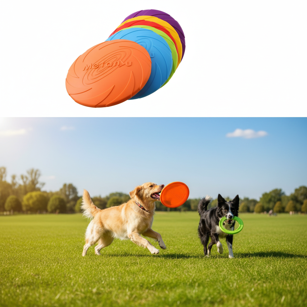 Silicone Flying Disc - Bite-Resistant Dog Training Toy for Fetch & Outdoor Play