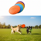 Silicone Flying Disc - Bite-Resistant Dog Training Toy for Fetch & Outdoor Play