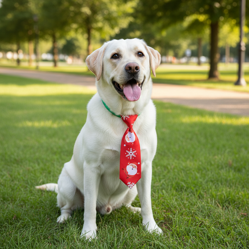 Nonecn Christmas Dog Bow Tie – Red & Green Adjustable Holiday Pet Accessory