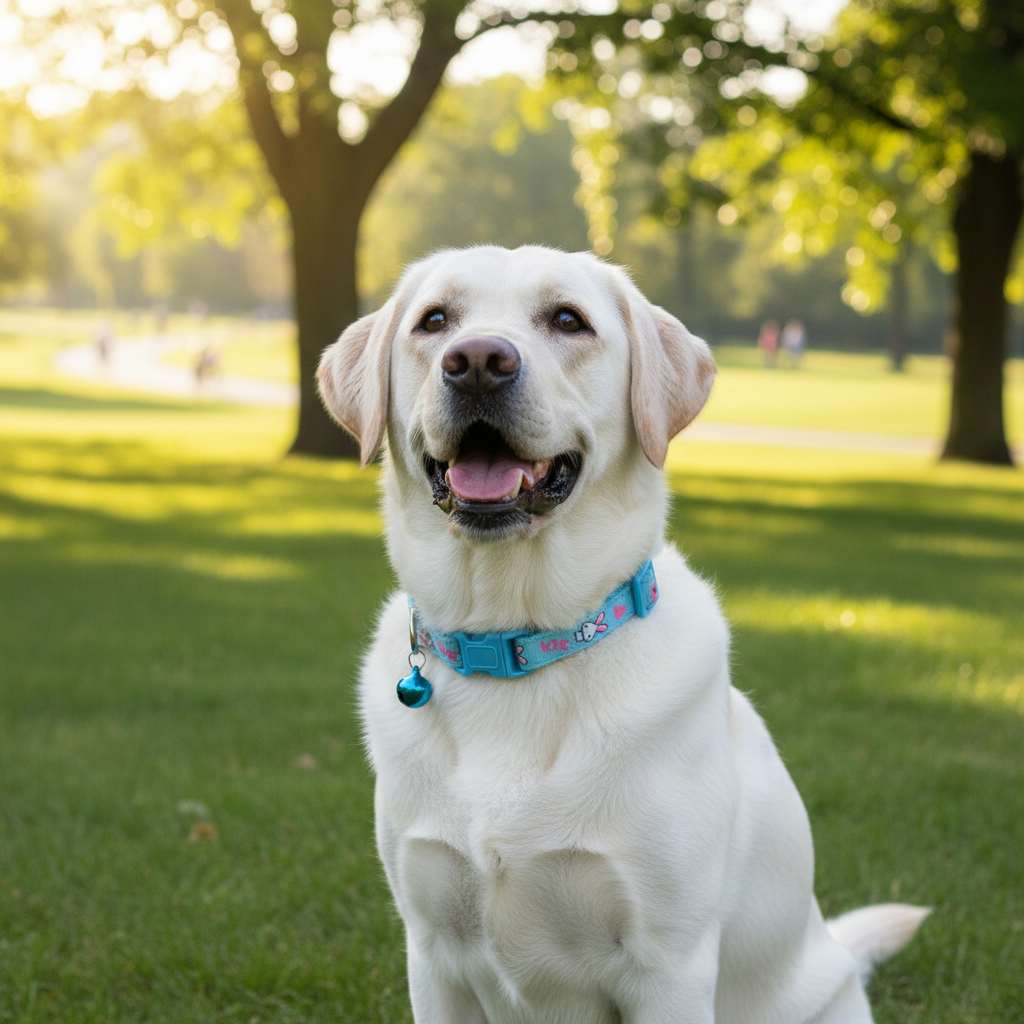 Adjustable Nylon Pet Collar with Bell – 19–32 cm Quick-Release Safety Collar for Dogs