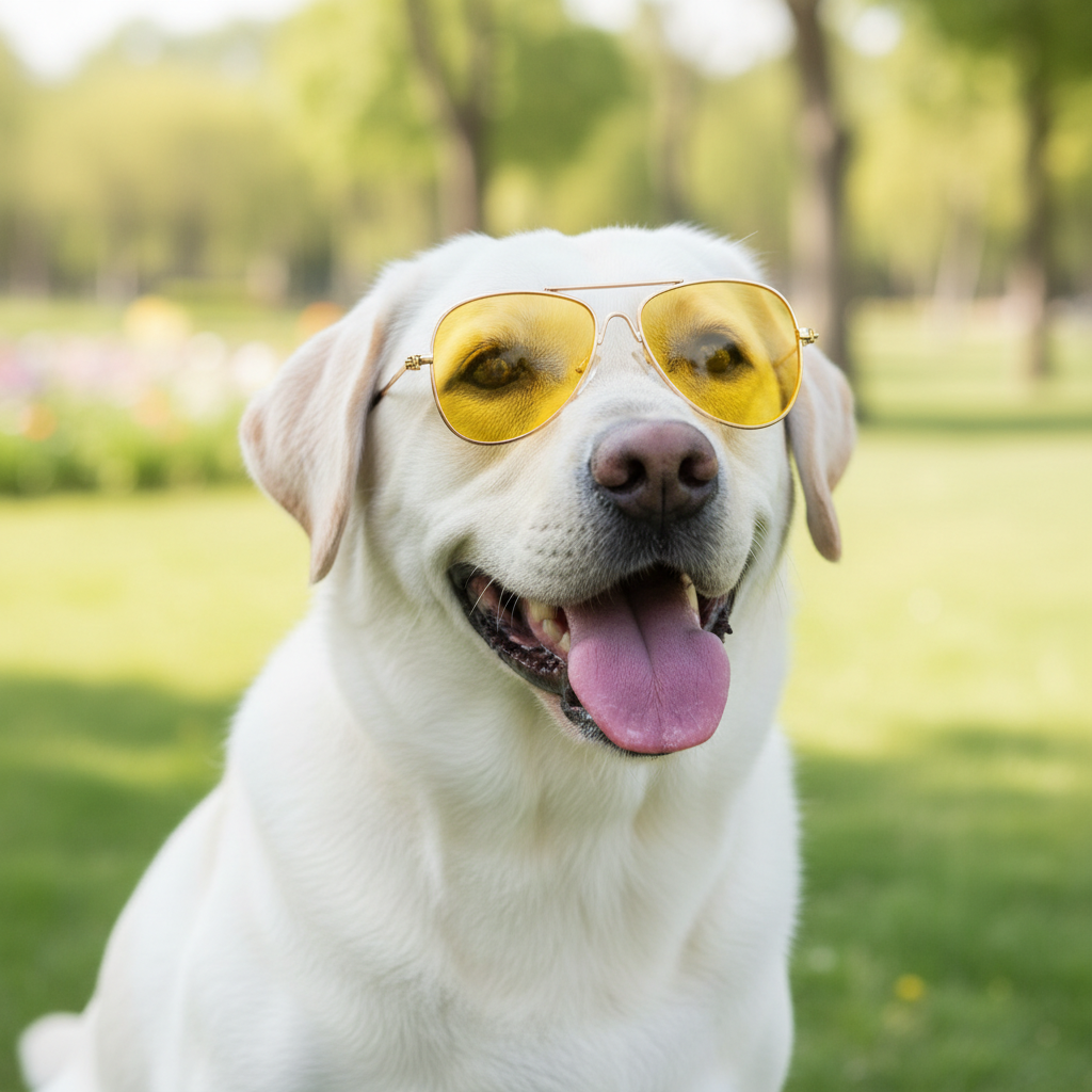 Pet Sunglasses for Small Dogs – Metal Frame, AC Resin Lenses, Comfortable Fit