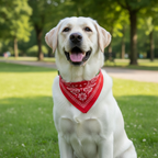 NONECN Dog Bandana Collar – Adjustable PU Leather Bib with Paisley
