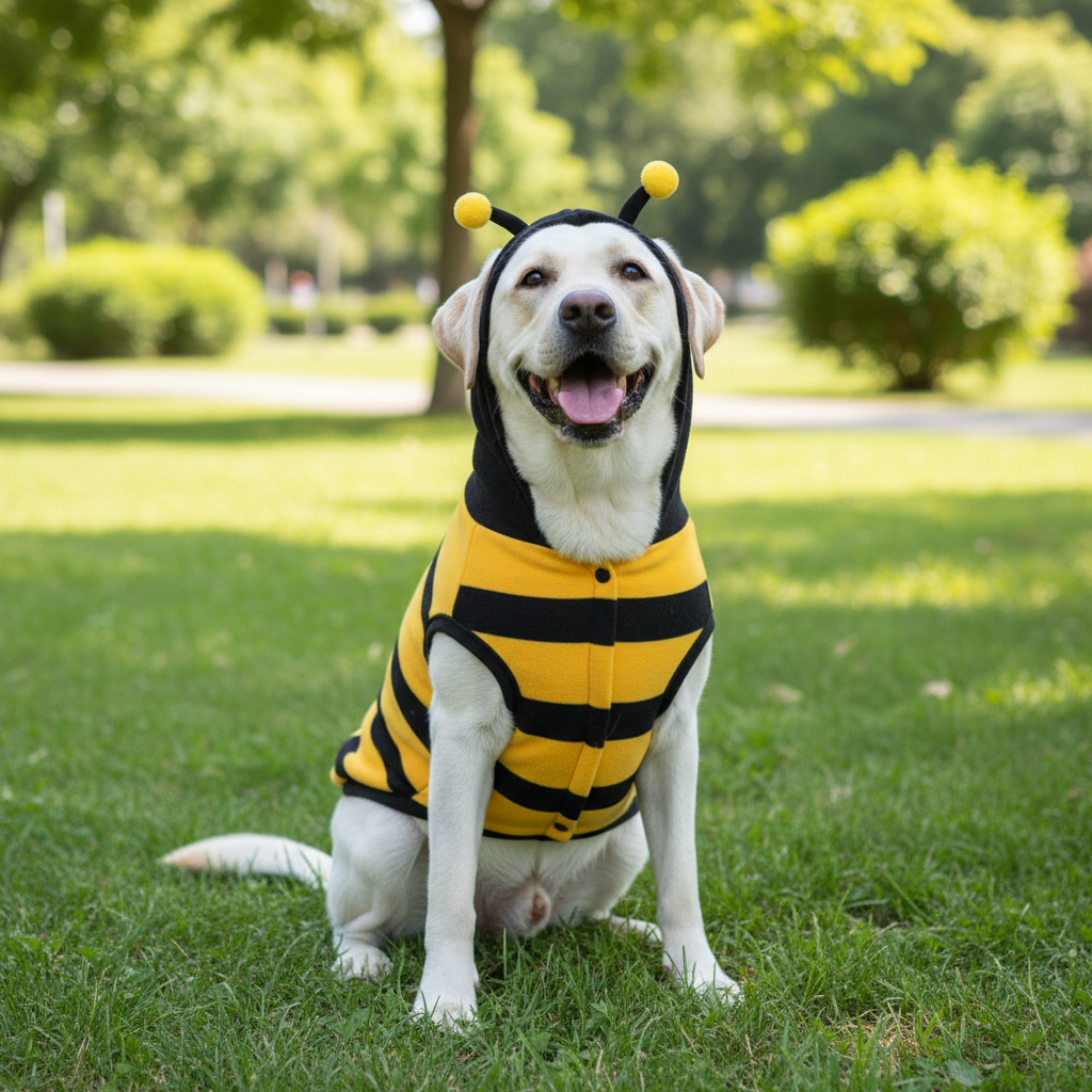 Bee-Themed Dog Hoodie Fleece – All Seasons Warm Pullover XP0073