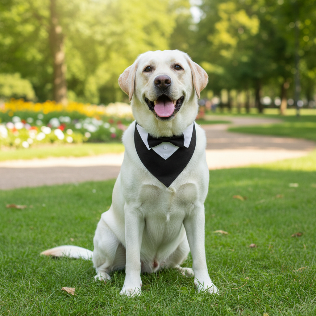 Sucado Bow Tie Dog Collar – Adjustable Tuxedo Bandana