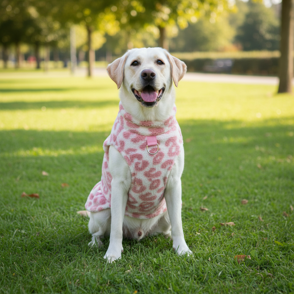 Leopard Print Dog Coat – Fleece Winter Hoodie XS-XL