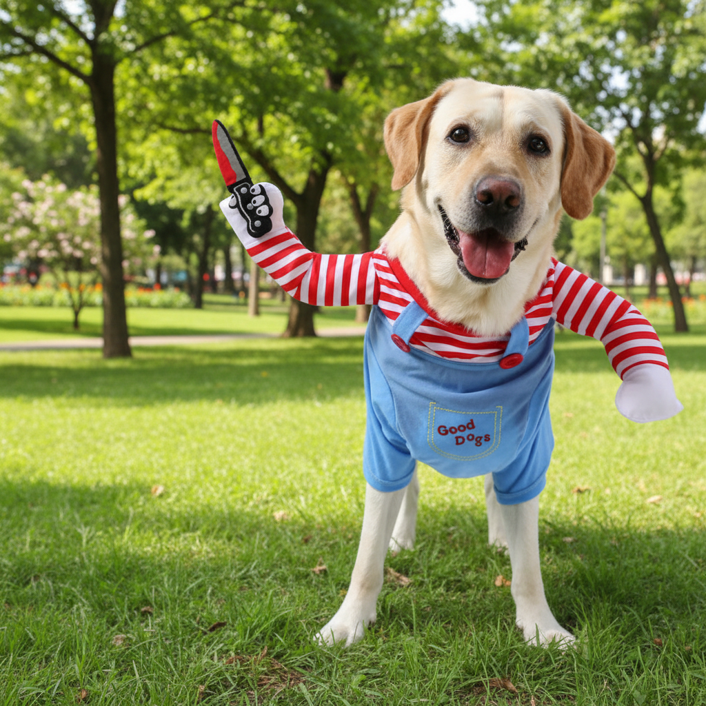 Holapet Striped Dog Cosplay Costume – Red & Pink