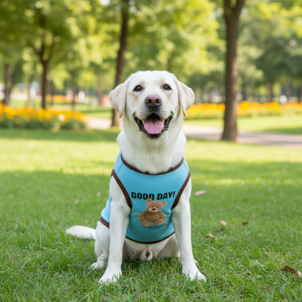 Cartoon Bear Dog Costume T-Shirt – Cute Polyester Vest Outfit