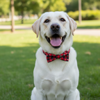 Christmas Dog Collar with Bow Tie – Plaid Snowflake Festive Red