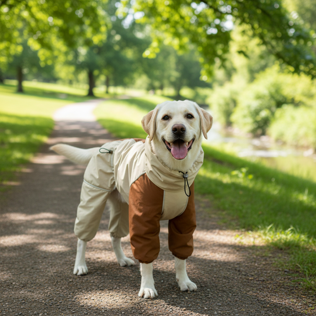 Khaki Dog Winter Coat – Plush Fleece Lined Warm Jacket