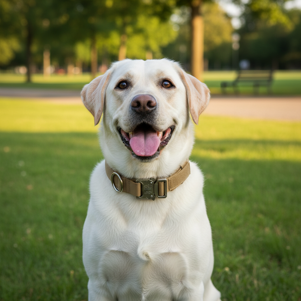 Tactical Dog Collar with Quick Release – Padded Nylon Training Collar