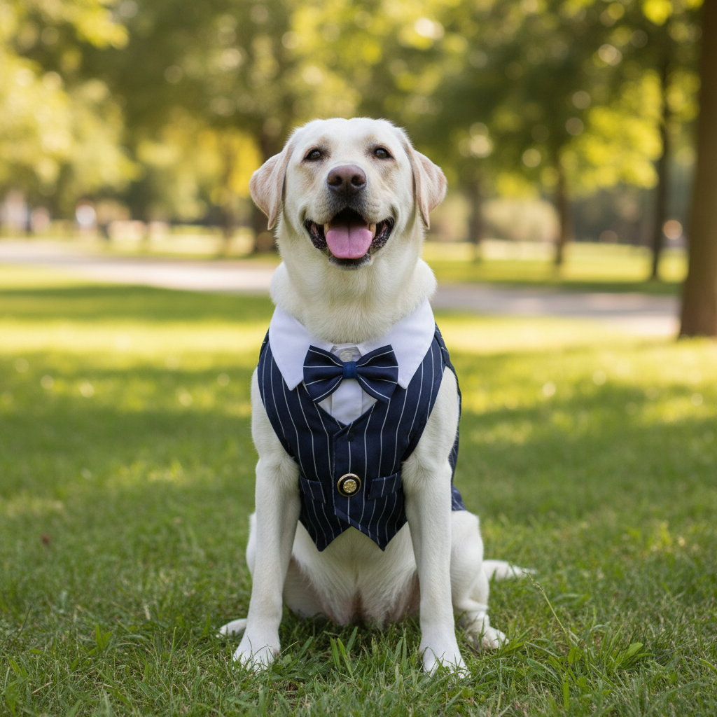 Dog Tuxedo Shirt with Bow Tie – Formal Wedding Outfit