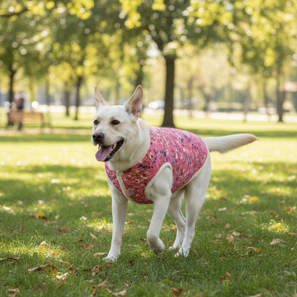 CozyPaw Floral Puppy Vest – Thickened Fleece-Lined Winter Dog Coat