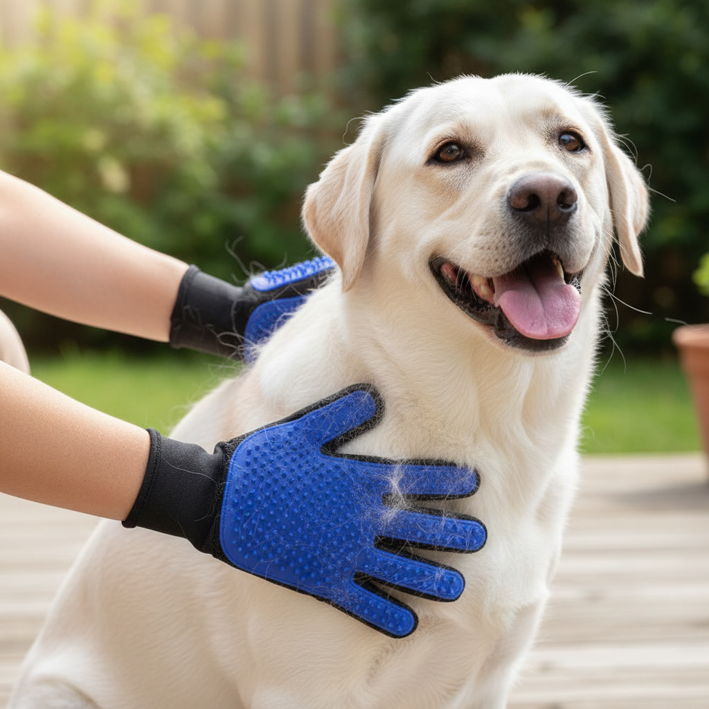 Pet Grooming Glove Hair Removal Mitt For Dogs Gentle Easy Pet Hair Upkeep