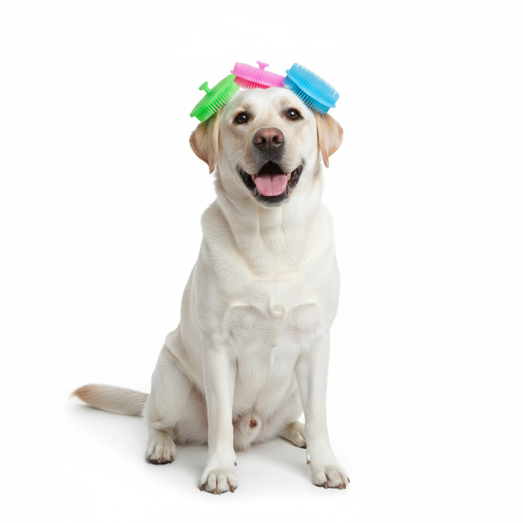 Round Pet Bath Brush – Colorful Grooming & Massage Comb