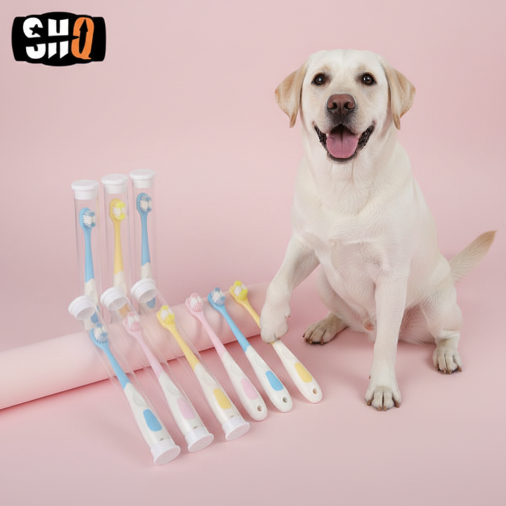 PDQ Ultra-Soft Dog Toothbrush – 360° Dental Care & Gentle Gum Cleaner