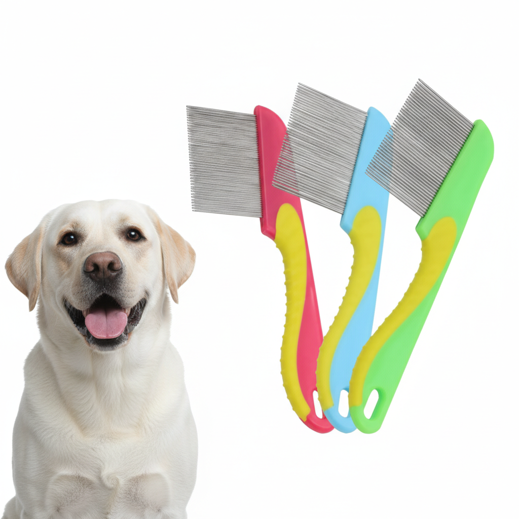 Self-Cleaning Dog Grooming Brush – Gentle Deshedding & Massage Comb