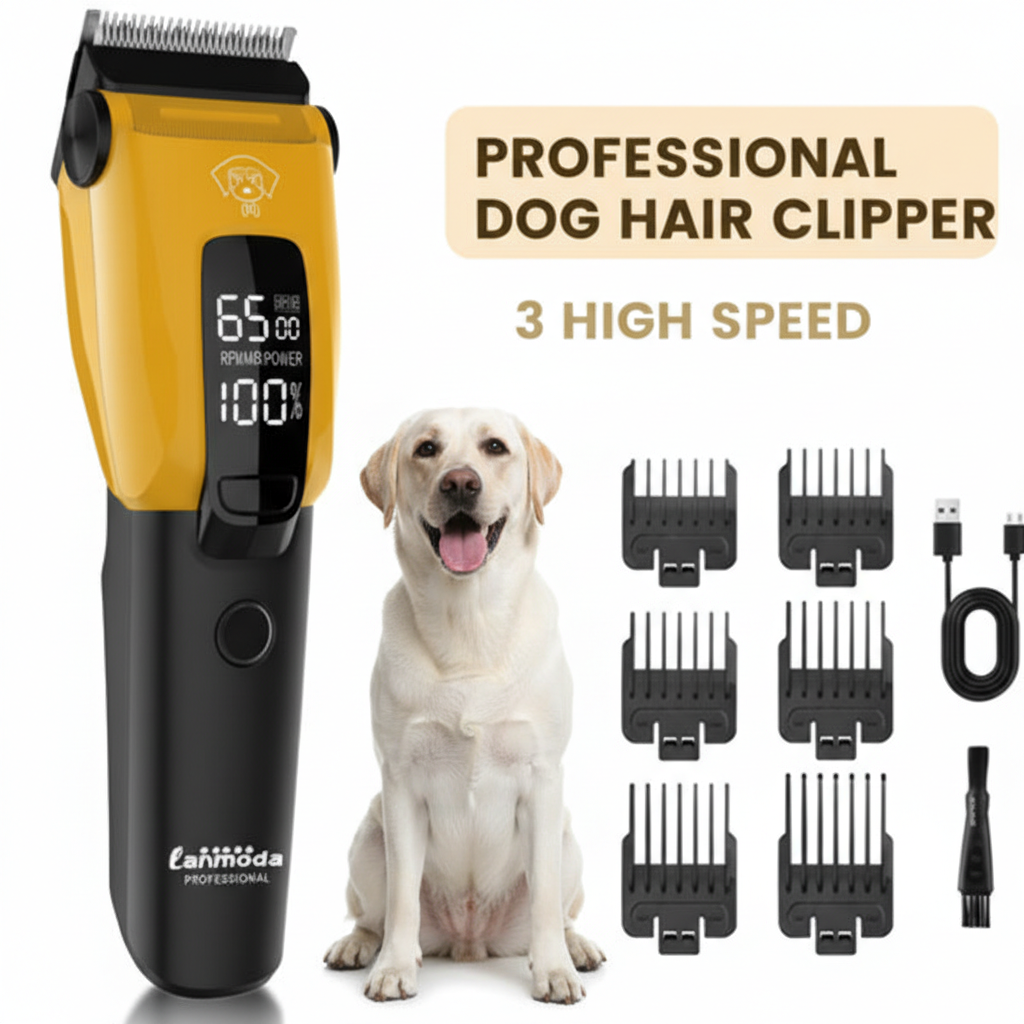 Professional Cordless Pet Clipper - Type-C Rechargeable Dog Trimmer