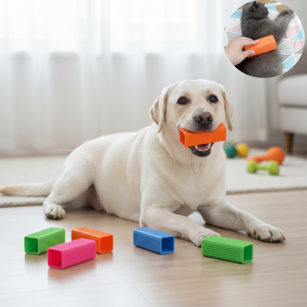 Silicone Rubber Dog Hair Remover Brush for Furniture, Car Seats & Carpets