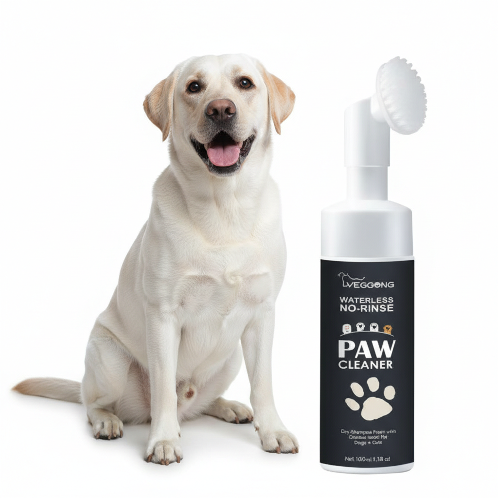 100ml Dog Paw Cleaner Foam – Waterless Rinse-Free Silicone Scrubber & Pet Paw Shampoo