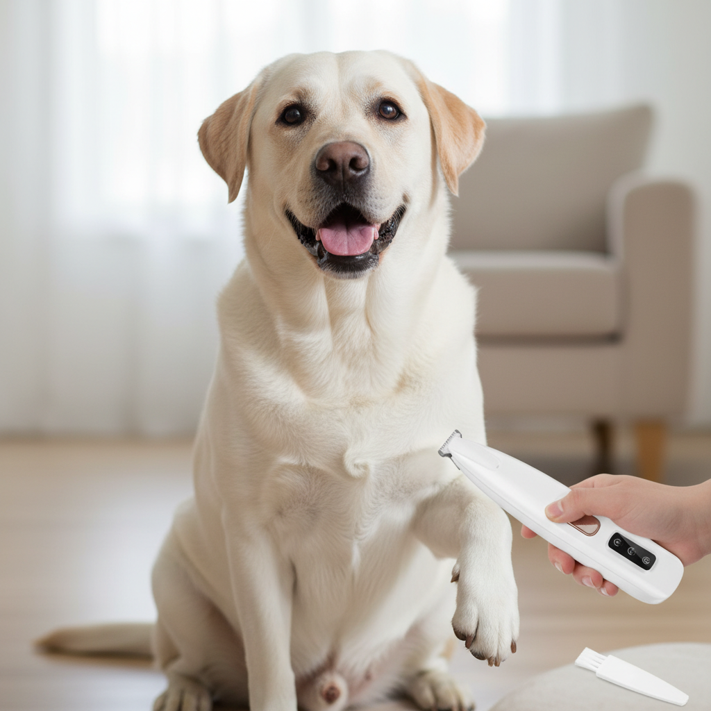 New Dog Paw Trimmer with LED Light – Waterproof, Low-Noise Grooming Tool