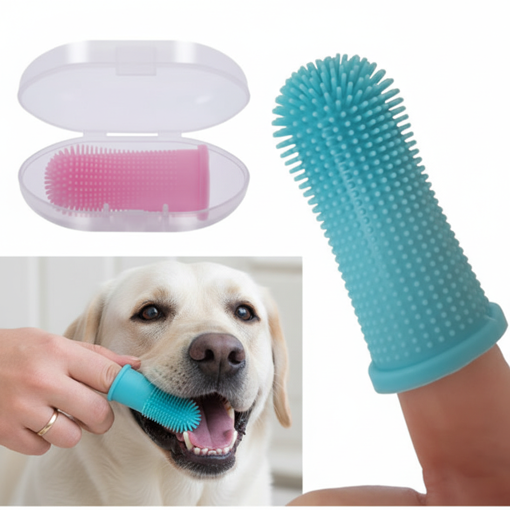 Pet Finger Toothbrush – 360° Silicone Dental Care for Dogs