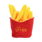 French Fries & Hamburger Plush Toy - Pet Combo Set for Small to Medium Dogs
