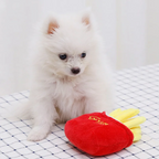 French Fries & Hamburger Plush Toy - Pet Combo Set for Small to Medium Dogs