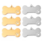 Paw Print & Bone Charm Pendants – Stainless Steel DIY Set (5 Pcs Gold)
