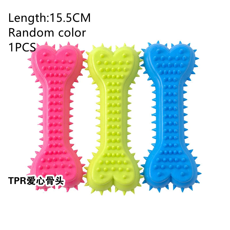 Rubber Bone Molar Toy – Interactive Teeth Cleaning for Puppies & Teething Relief