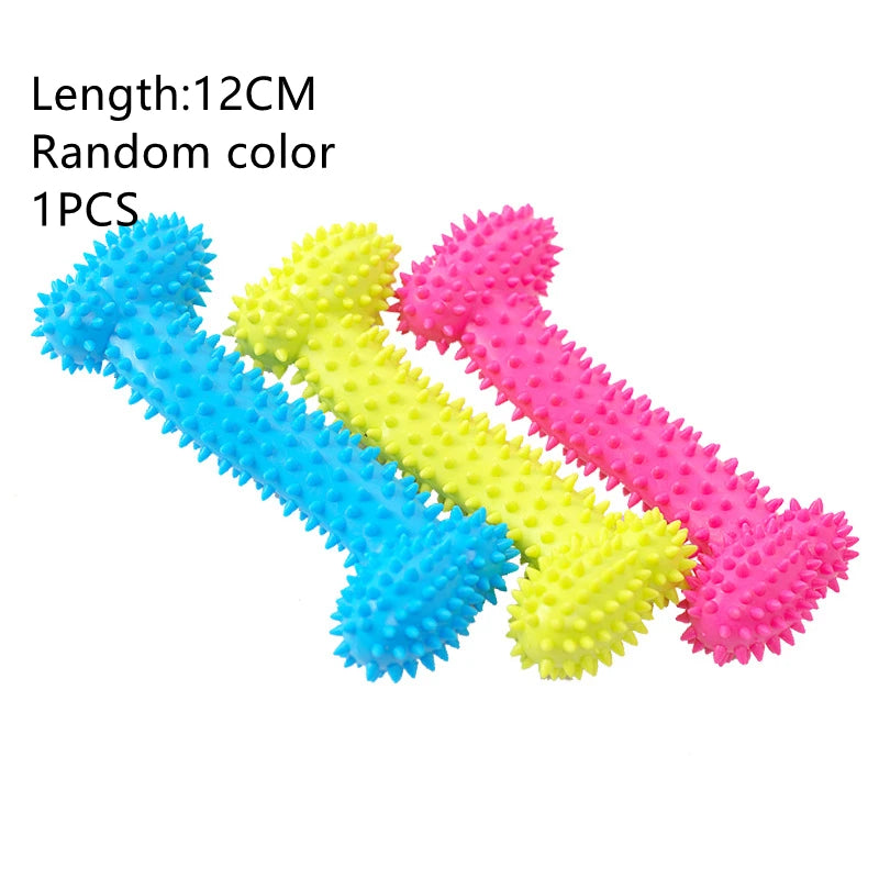 Rubber Bone Molar Toy – Interactive Teeth Cleaning for Puppies & Teething Relief