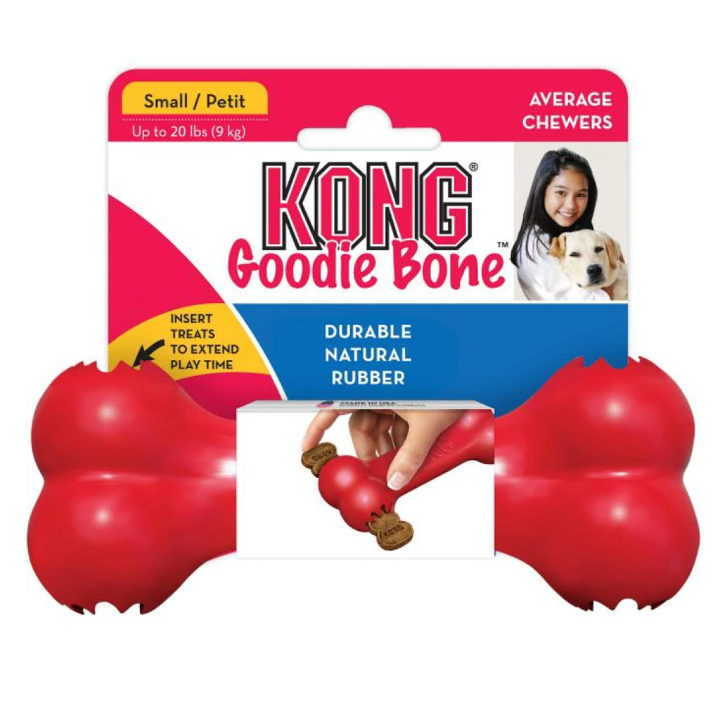 KONG Classic Goodie Bone Dog Toy – Treat Dispensing Rubber Chew Toy (S)