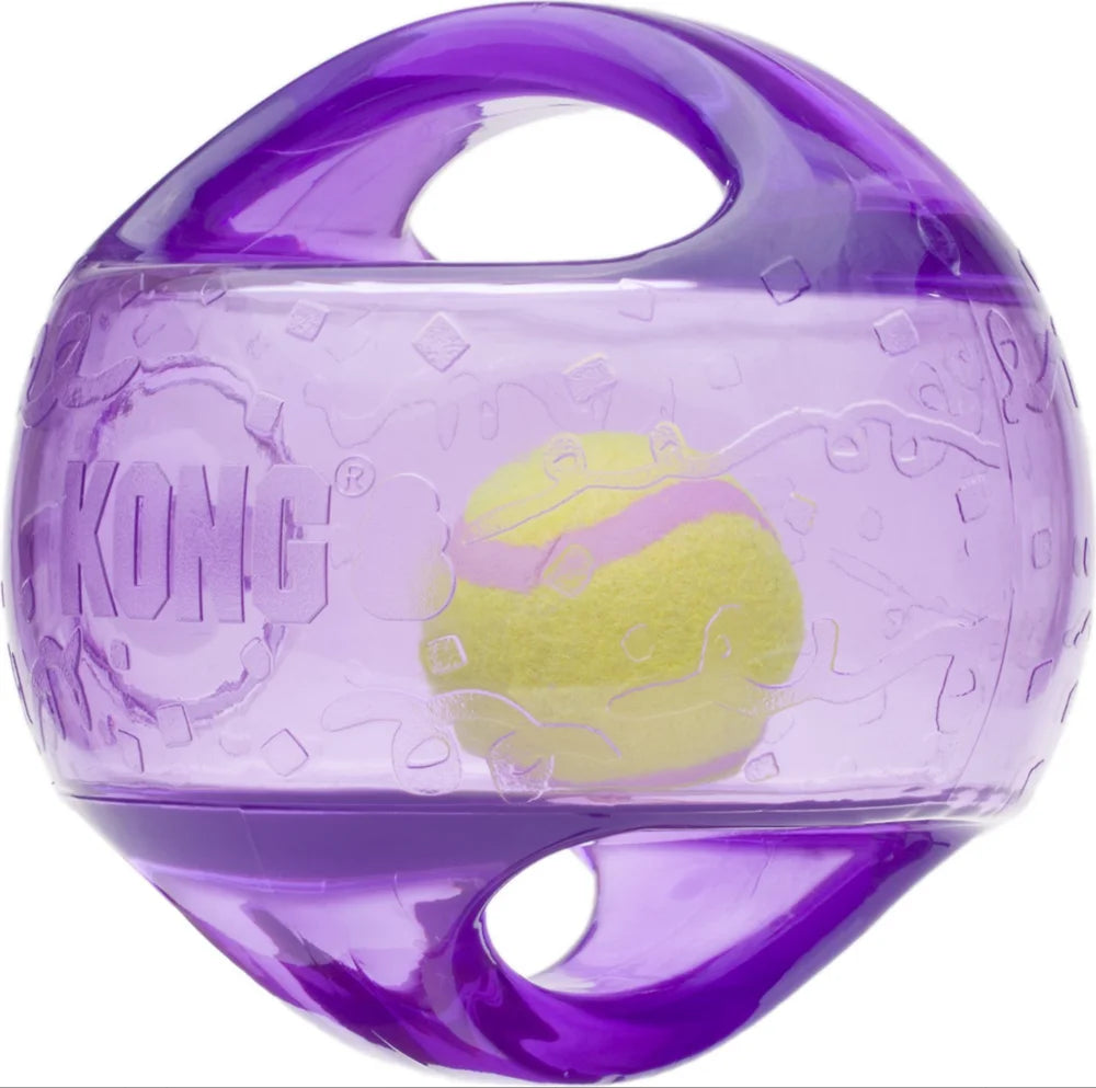 KONG Jumbler Dog Toy – Interactive Squeaky Ball with Handle (M/L)