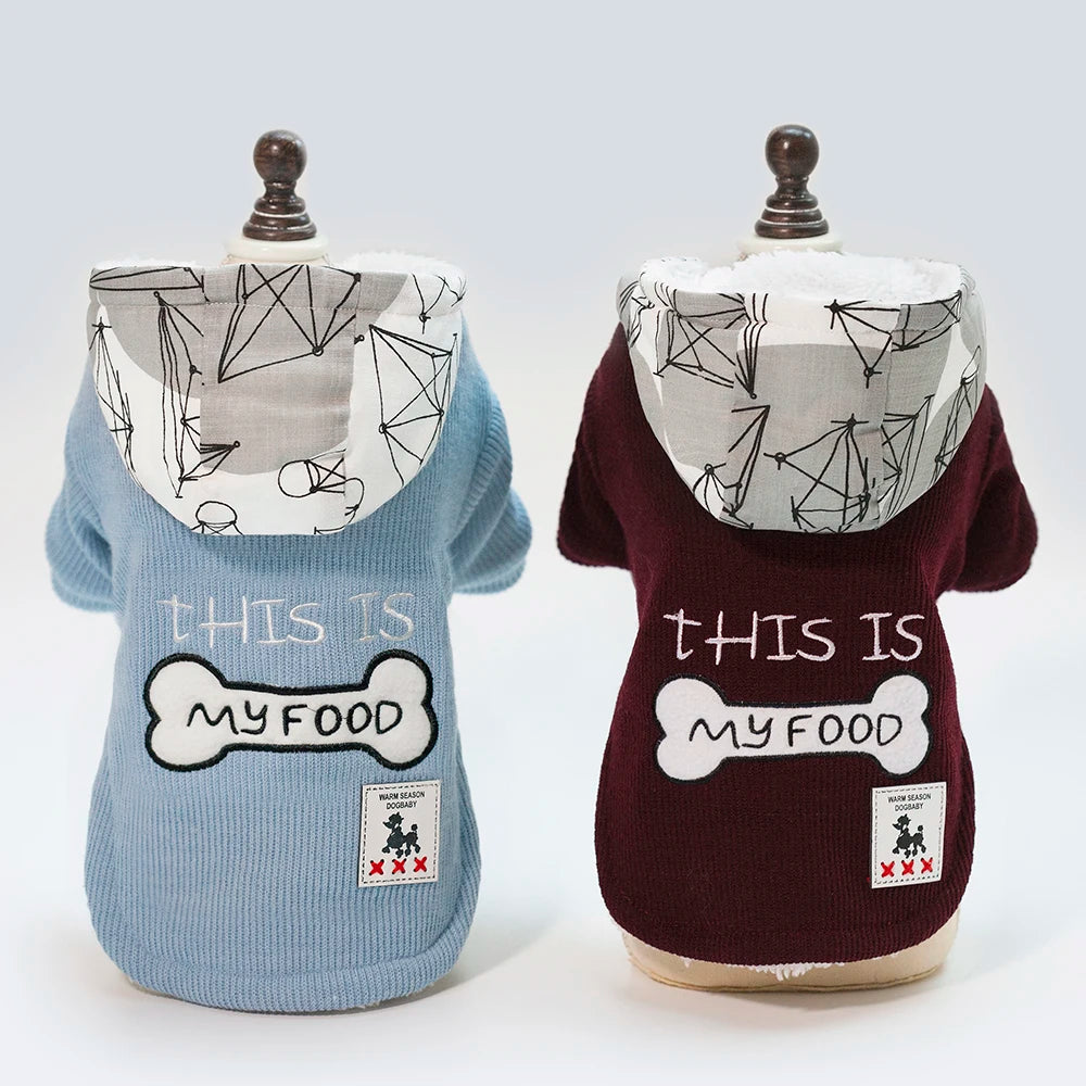 Brother Dog Cotton Winter Hooded Jacket – Warm Coat for Small Dogs
