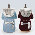 Brother Dog Cotton Winter Hooded Jacket – Warm Coat for Small Dogs